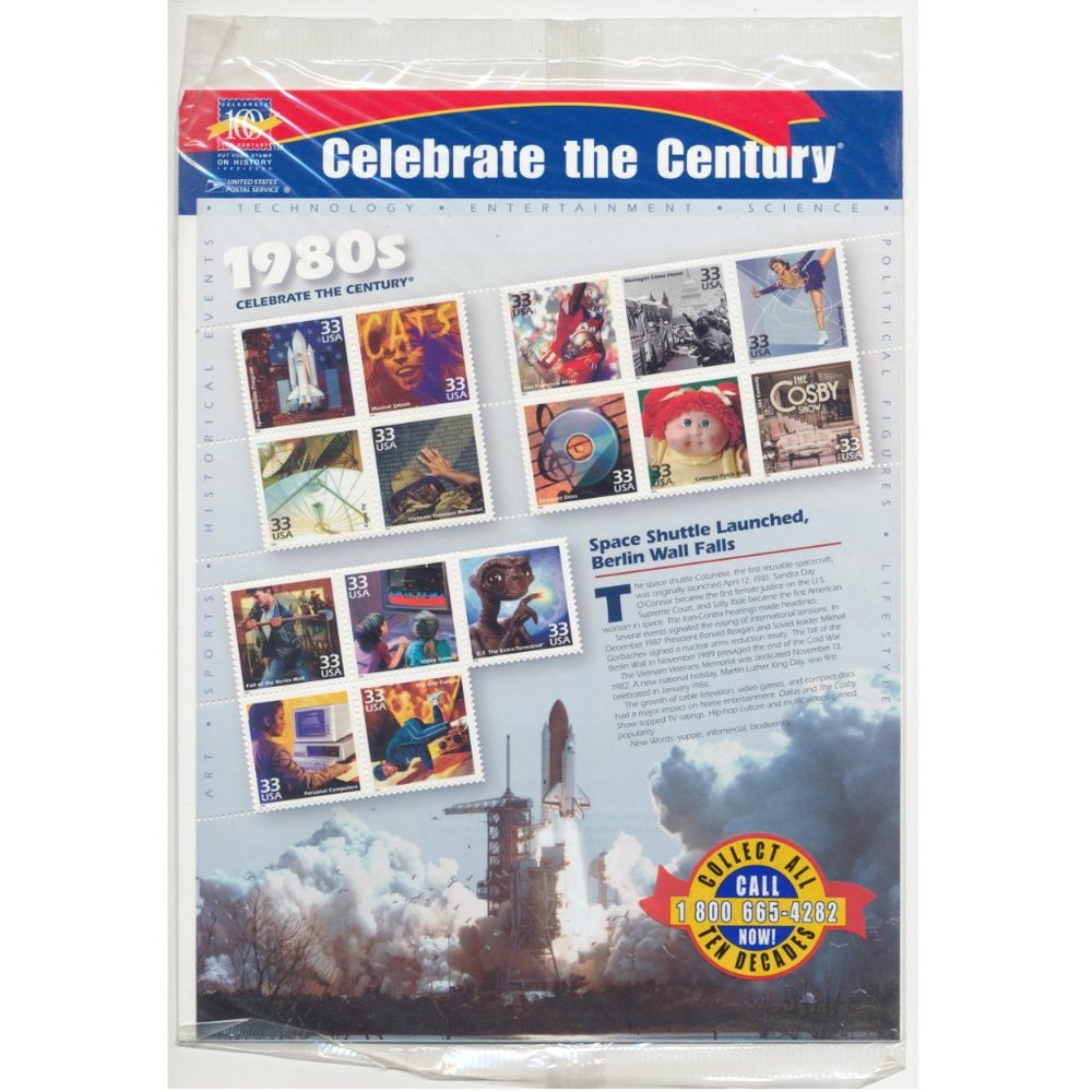 Celebrate the Century 1980s - US Postage Stamp Sheet Unopened